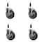 Service Caster 5'' Maroon Poly Swivel 7/8'' Expanding Stem Caster Set with Brake, 4PK SCC-EX20S514-PPUB-MRN-TLB-78-4 - alternate 1